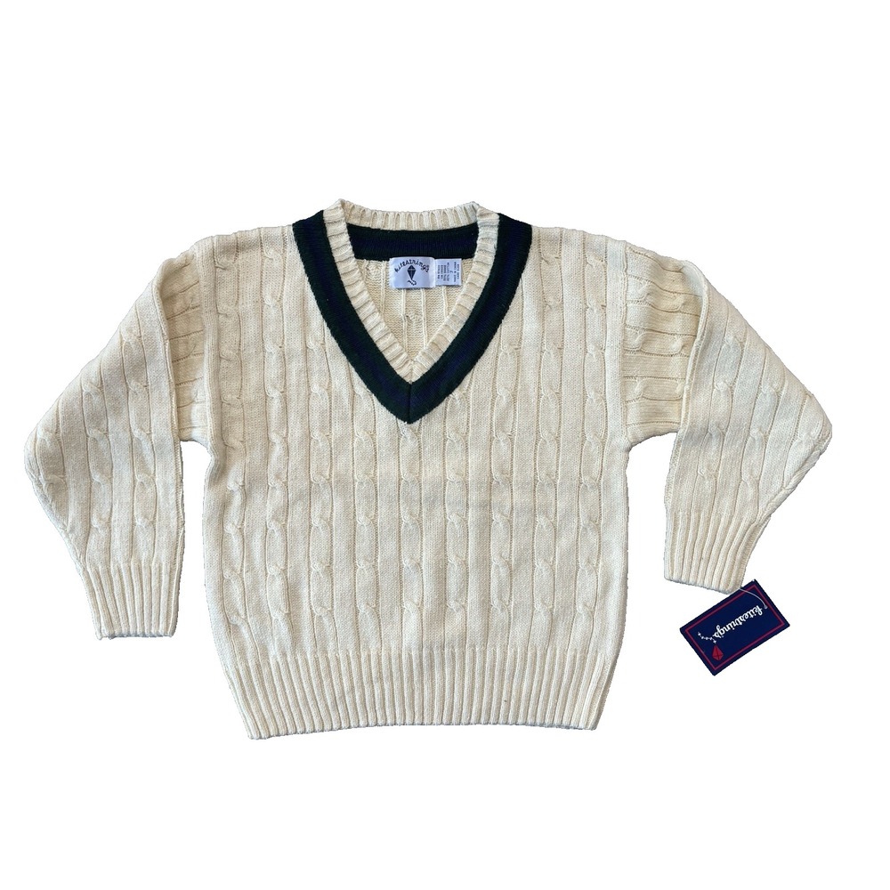 Vtg NWT Child Preppy  Yellow Cableknit‎ Yellow  Sweater, Kitestrings, Sz  7